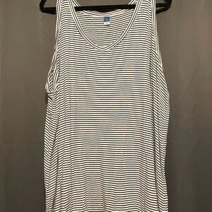 Old Navy Black and White Striped Tank Top